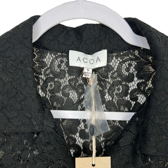 ACOA Collection New Women’s Small Floral Lace Long Sleeve Button Up Top - Picture 3 of 8